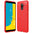 Flexi Slim Carbon Fibre Case for Samsung Galaxy J8 - Brushed Red